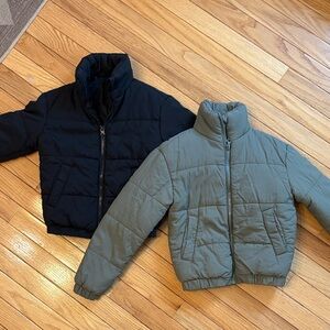 art class Kids Puffer Jackets in Black & Olive size 6